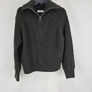 Naadam Brown Half Zip Cashmere Wool Women's Size XS